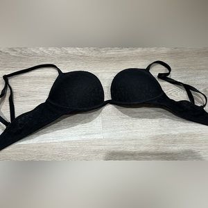 Victoria’s Secret Pink wear everywhere super push-up bra. Black leopard 32b